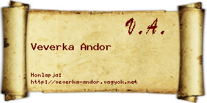 Veverka Andor névjegykártya