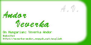 andor veverka business card